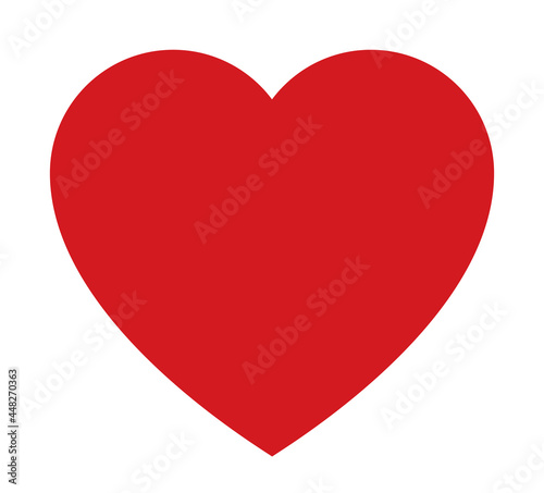 Heart icon, love symbol, red heart vector icon isolated