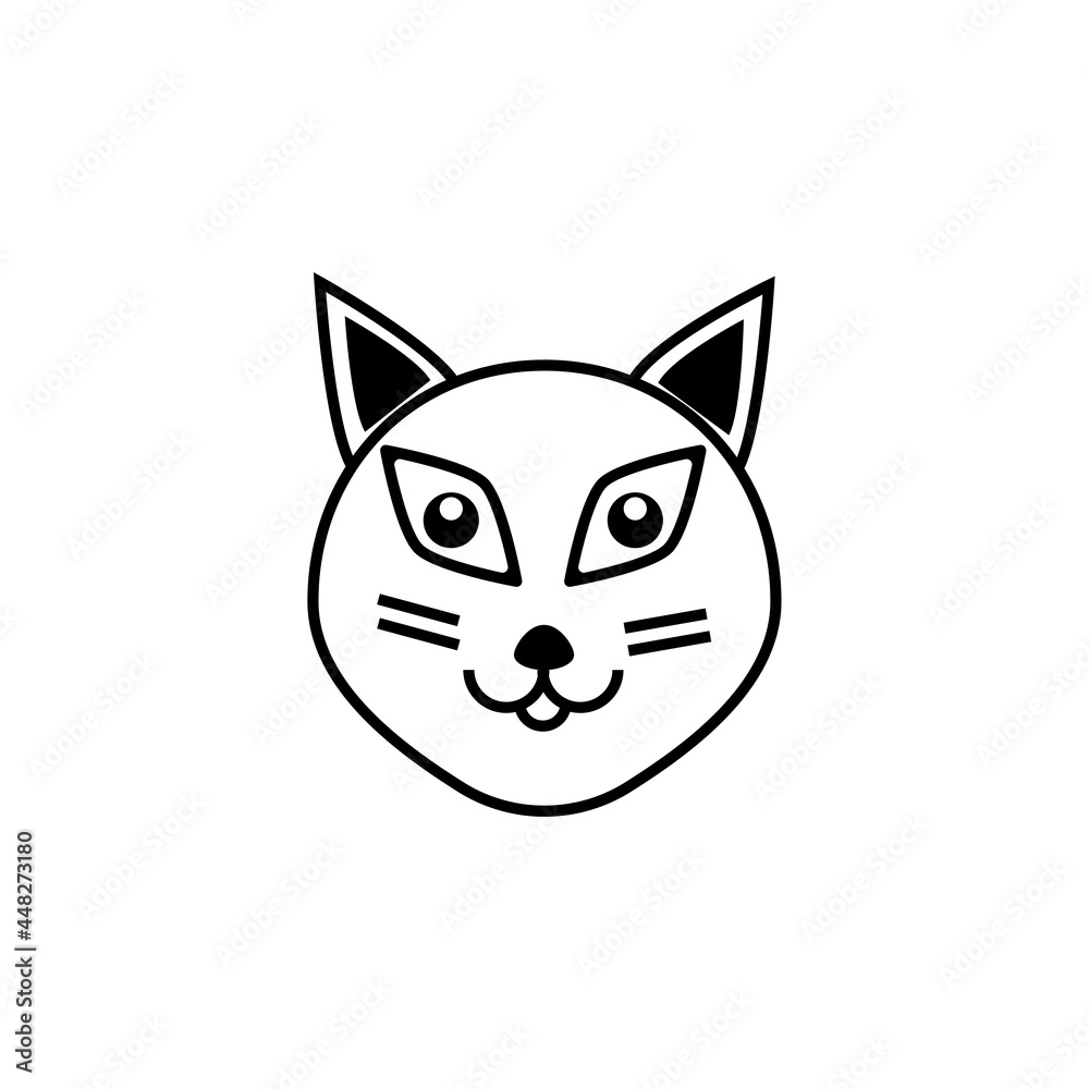 cat icon, pet vector, kitten illustration
