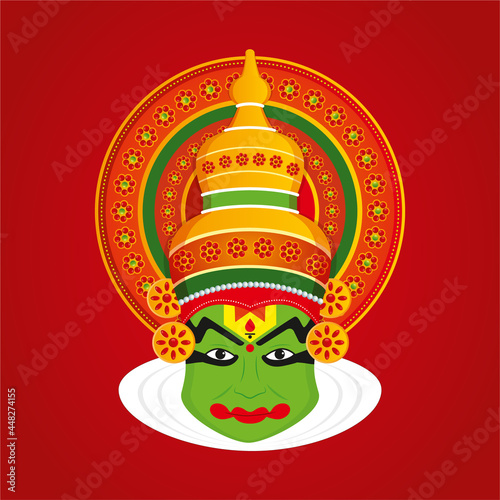 Kathakali head vector - Kerala festival onam 