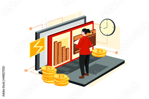 Blockchain Platform - Transaction Per Seconds Illustration Concept. Flat illustration isolated on white background.