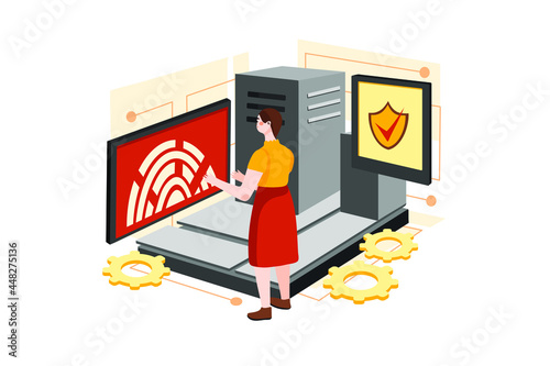 Digital Security Access Illustration Concept. Flat illustration isolated on white background.