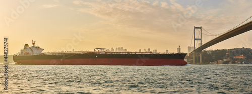Logistics and transportation of International Container Cargo ship. Freight Transportation, Shipping.