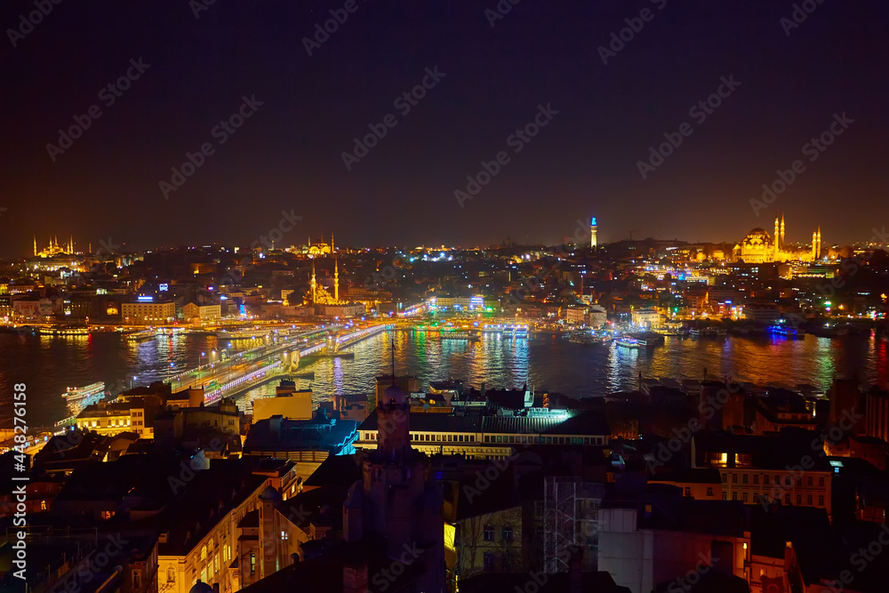 Fototapeta premium Night lights of Istanbul