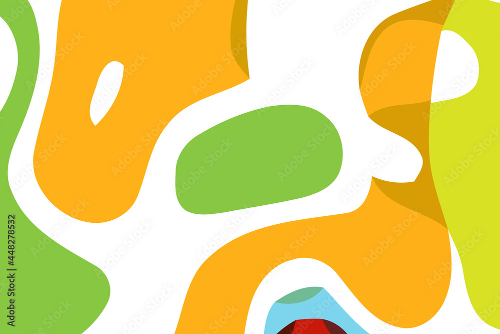 Orange and green dynamic background. Abstract vector.Digital curve design. 2D rendering digital illustration.