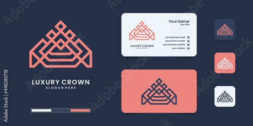 Creative Crown abstract Logo design vector template. Vintage Crown Logo Royal King Queen concept symbol Logotype concept icon.