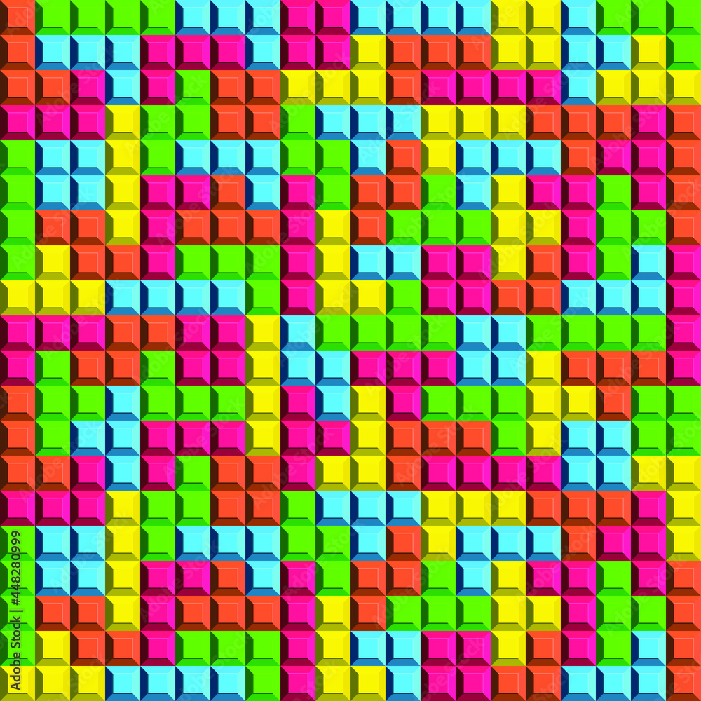 Colorful squares background. Seamless vector illustration. 