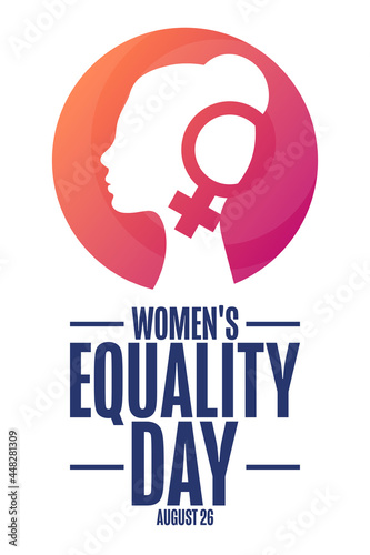 Women's Equality Day. August 26. Holiday concept. Template for background, banner, card, poster with text inscription. Vector EPS10 illustration.