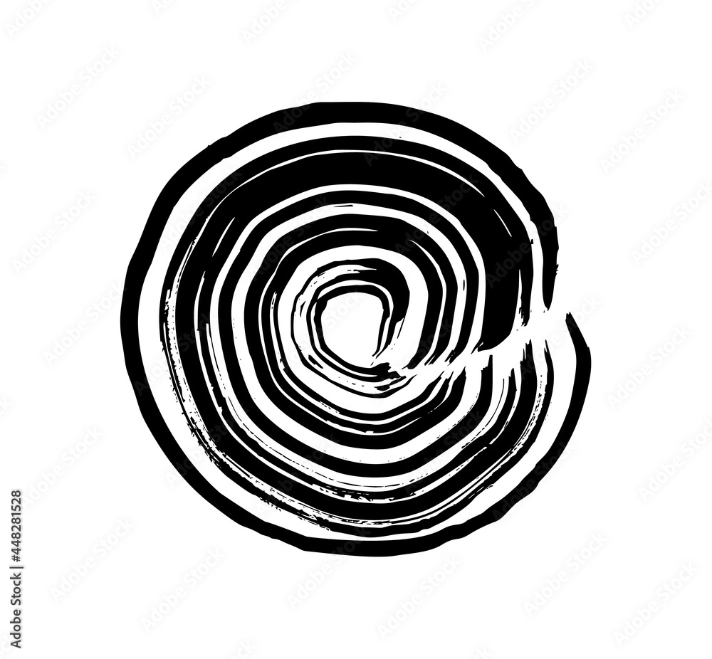 Brush vector stroke circle texture in black. Isolated on white abstract background. Design element of t-shirt, home textiles, wrapping paper, children textiles Brush vector stroke circle texture in black. Isolated on white abstract background. Design element of t-shirt, home textiles, wrapping paper, children textiles