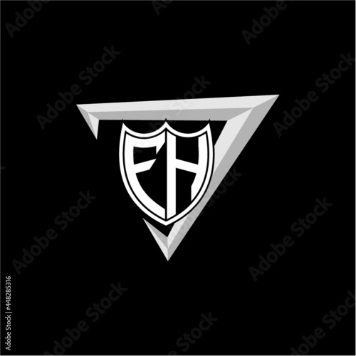 initial letter F H shield shape with triangular decoration Free Download initial letter F H shield shape with triangular decoration - GFXLoad
