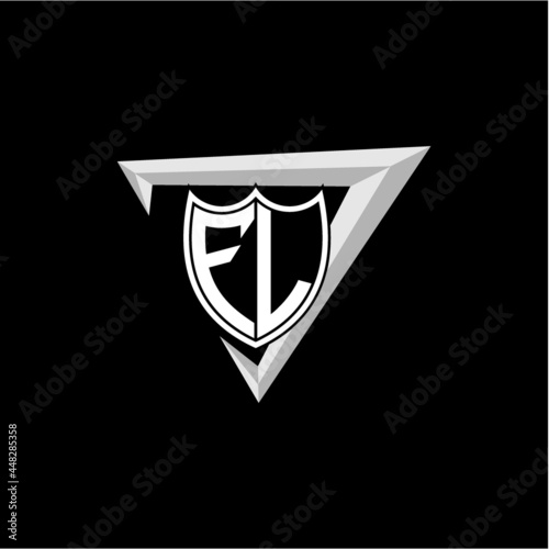 initial letter F L shield shape with triangular decoration Free Download initial letter F L shield shape with triangular decoration - GFXLoad