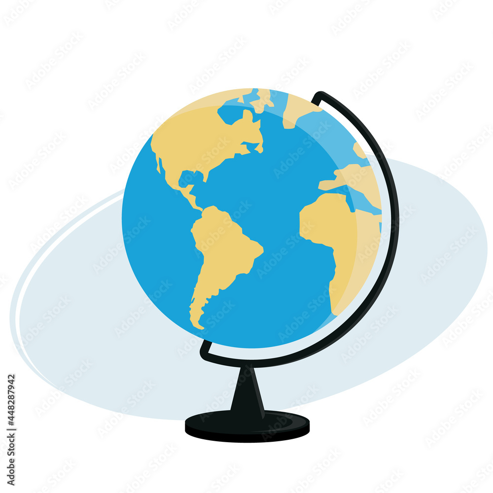 Illustration of a globe on a training stand Illustration of a globe on a training stand