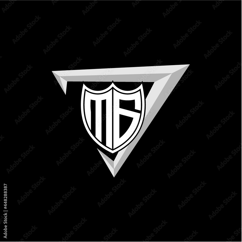 initial letter M G shield shape with triangular decoration initial letter M G shield shape with triangular decoration