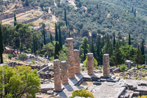 Ruins Of Apollo Temple In Delphi, Greece