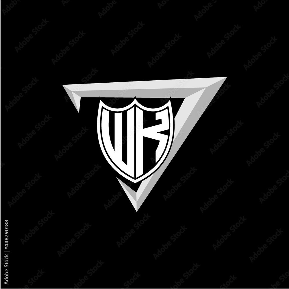 initial letter W K shield shape with triangular decoration initial letter W K shield shape with triangular decoration