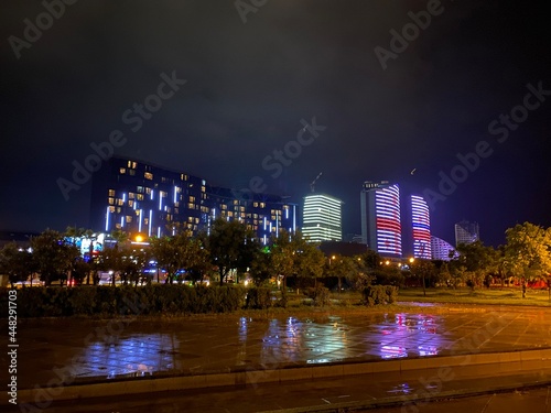 view of downtown city. view of the city. city night.
