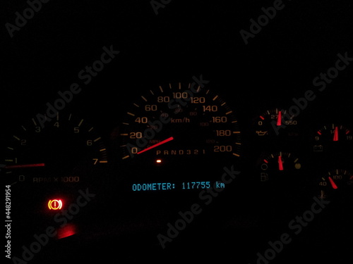 speedometer on the road