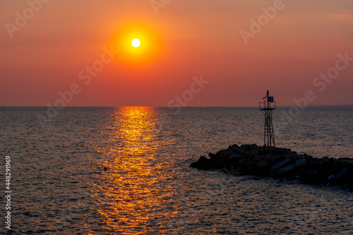 Sunset on Kassandra peninsula, Chalkidiki, Greece photo