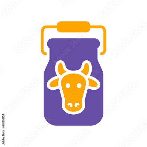 Can container for milk vector flat glyph icon