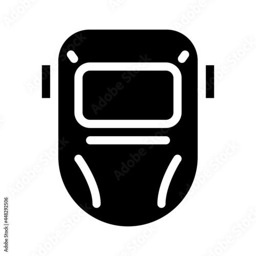 welding helmet glyph icon vector. welding helmet sign. isolated contour symbol black illustration