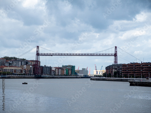 Suspensión bridge in the river of Bilbao