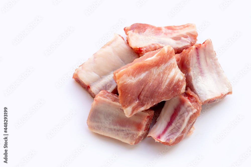 Raw pork ribs isolated on white background Raw pork ribs isolated on white background