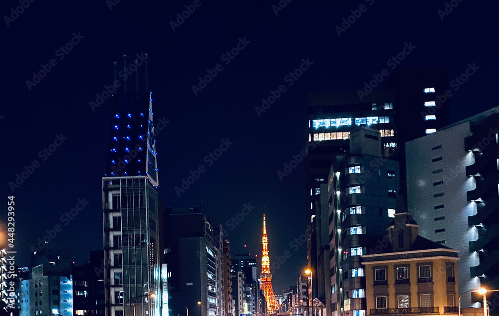 Naklejka premium 夜景タワー
