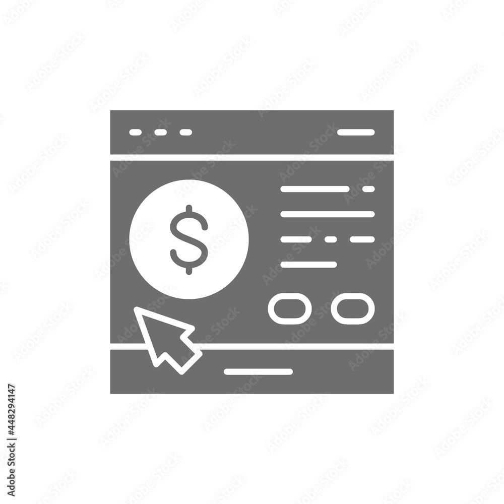 Site loan application grey icon. Isolated on white background Site loan application grey icon. Isolated on white background