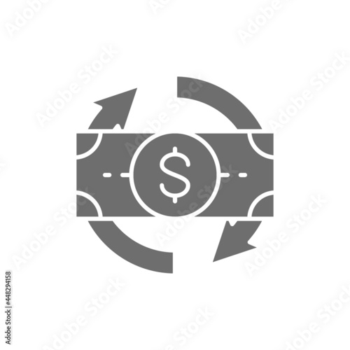 Flexible loan grey icon. Isolated on white background