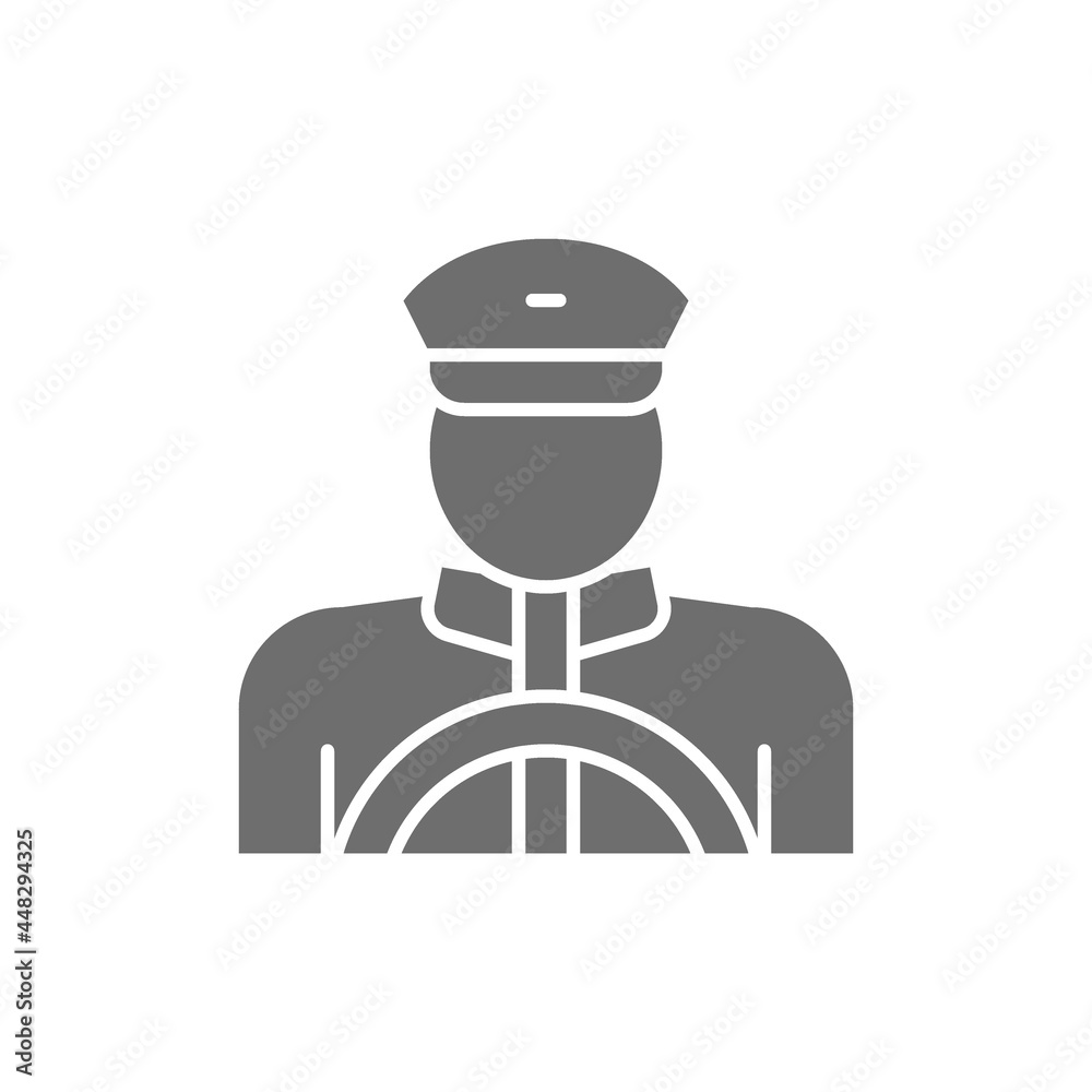 Vector taxi driver, cabbie, cabby gray icon. Vector taxi driver, cabbie, cabby gray icon.