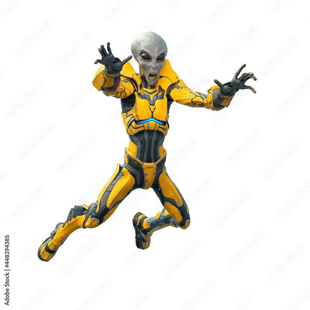 mega alien is jumping for fight mega alien is jumping for fight