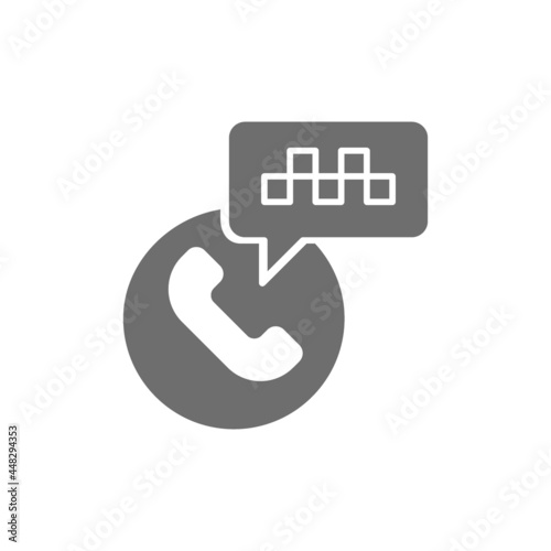 Taxi call center gray icon. Isolated on white background