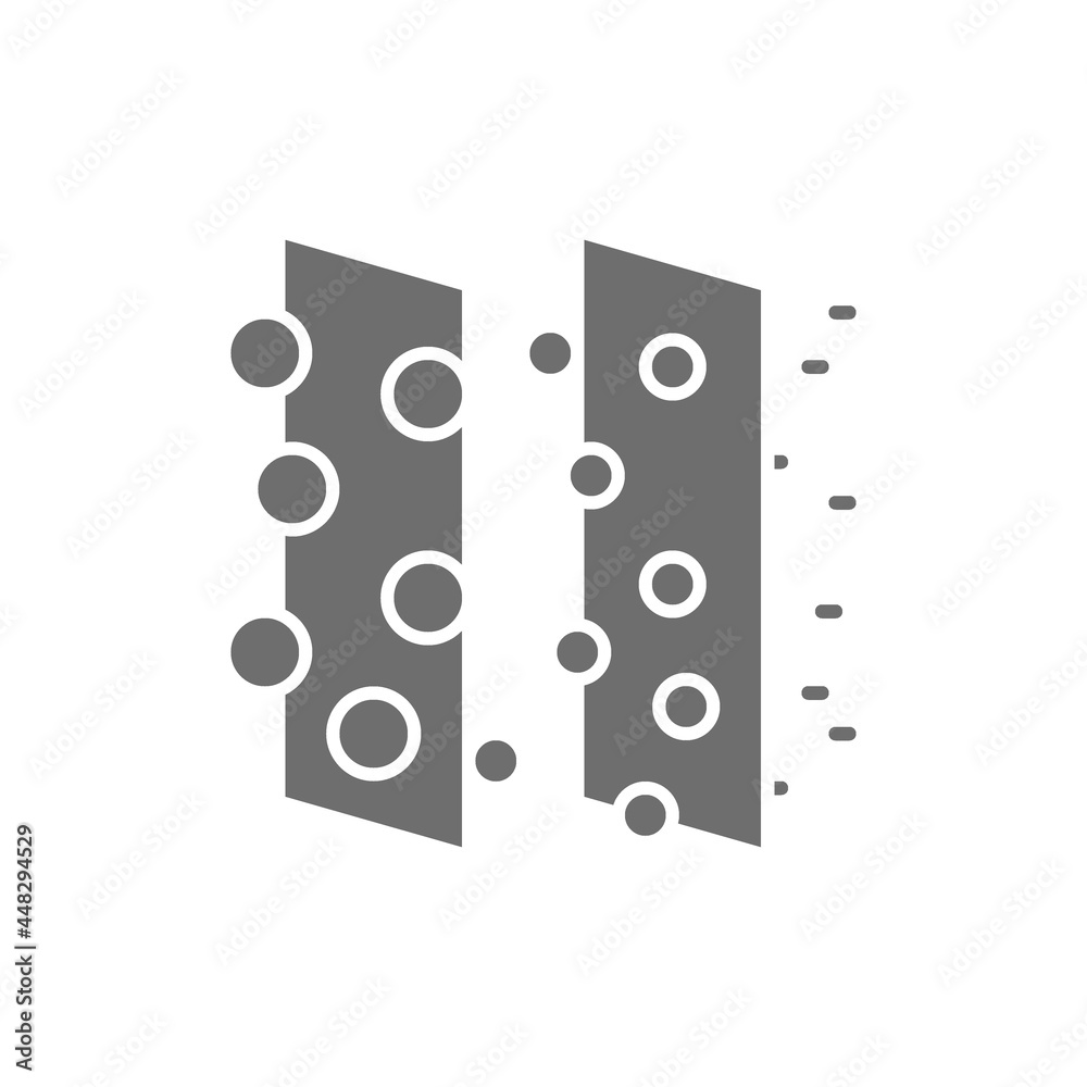 Dirty air filtration gray icon. Isolated on white background Dirty air filtration gray icon. Isolated on white background