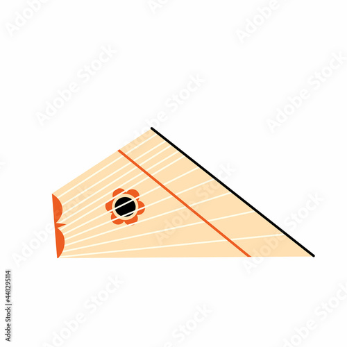 Vector illustration of folk stringed instrument on white background. 