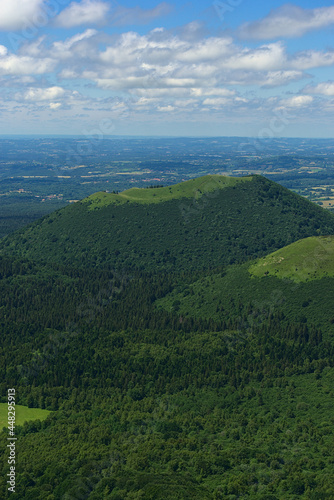 Fototapeta Naklejka Na Ścianę i Meble -  View of the Puys chain in Auvergne, panoramic of the Domes. Puy de Dome