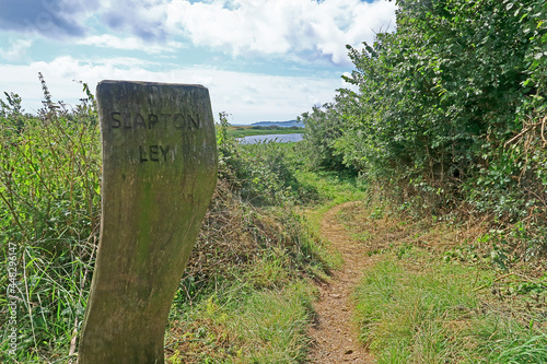 A wooden signpost for Slapton Ley photo