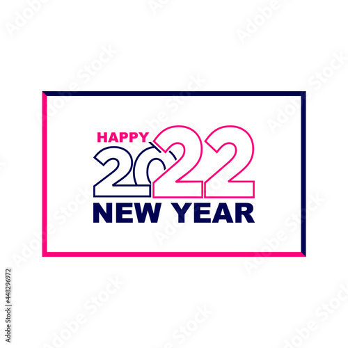 Happy New Year 2022 Background Template. Holiday Vector Illustration of Paper Cut Numbers 2022. 