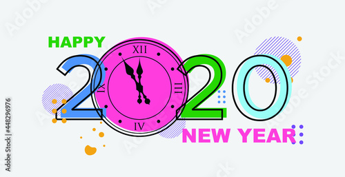 clock showing twelve 'o' clock on abstract background for Happy New Year 2022 celebrations.