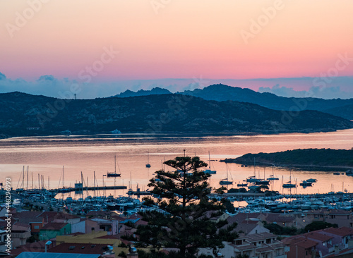 view of Palau, Sardinia, Italy at sunrise