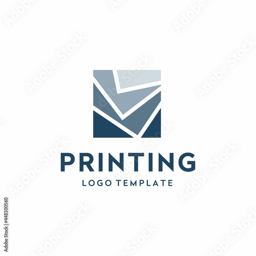 Layered Paper Sheet for Office Printing Document logo design