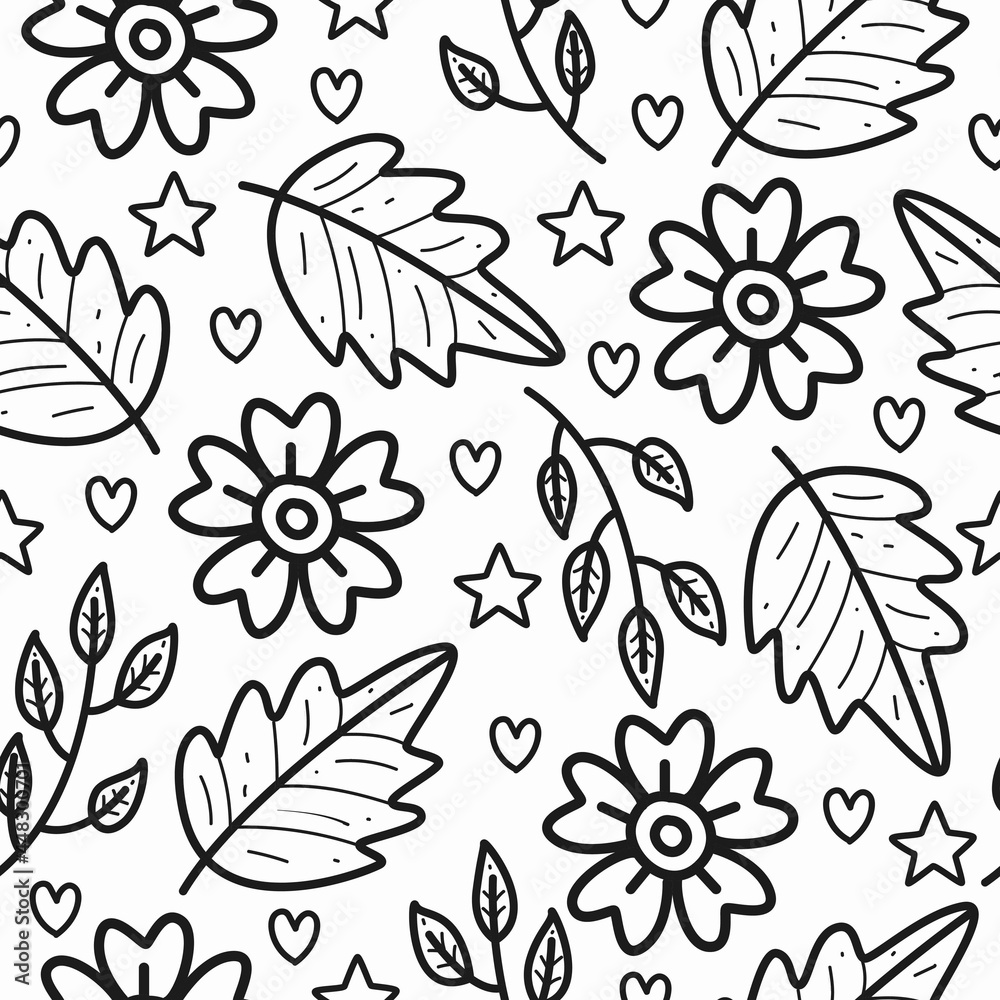 elegant design of floral doodle patterns for backgrounds, wallpapers, clothes, stickers and more