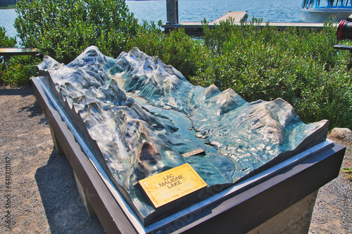 3D display map of Maligne Lake.  Jasper AB Canada 
