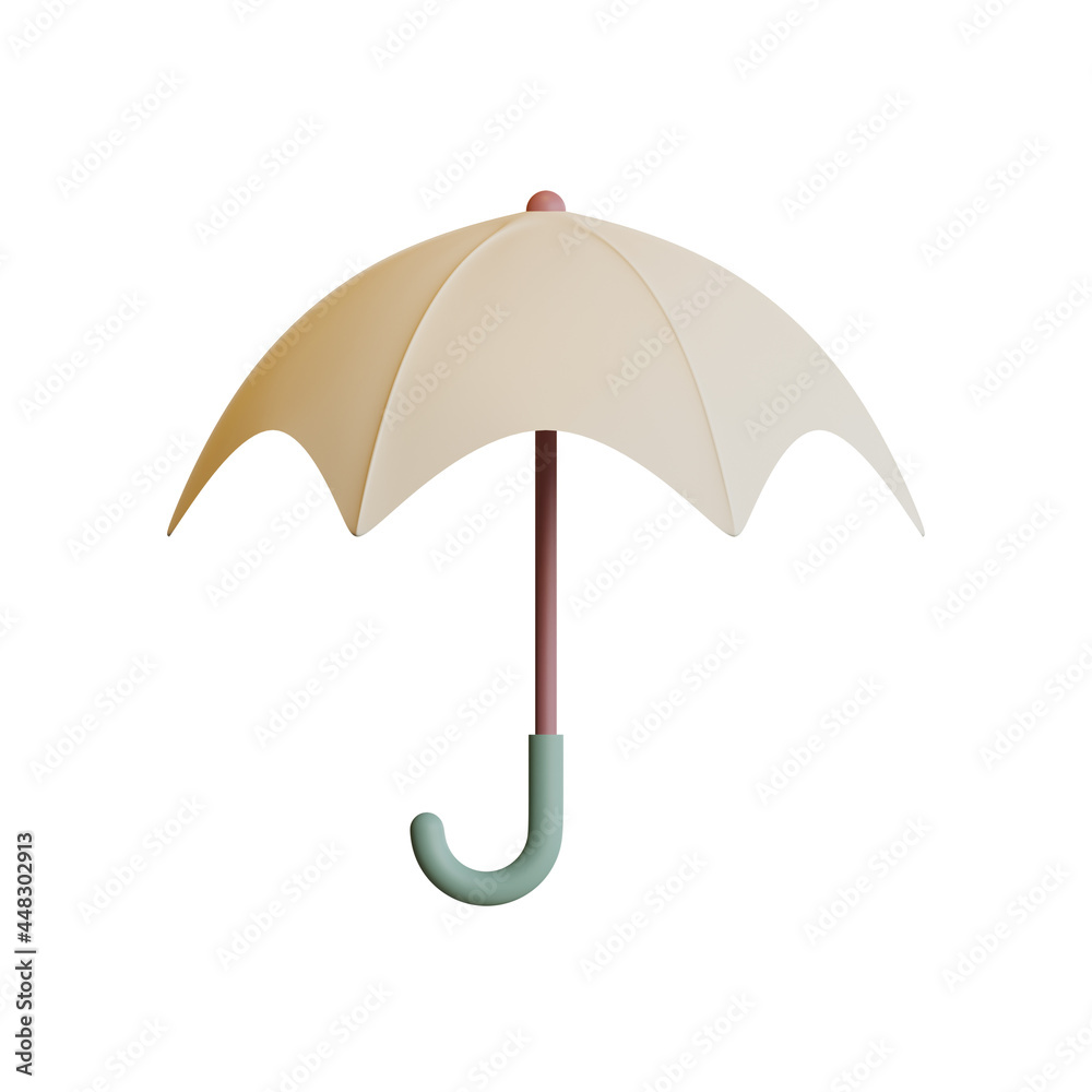 Autumn Umbrella 3D Rendering Illustration
