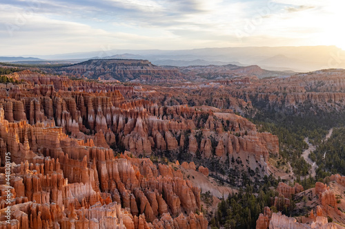 Beautiful sunrise of the Inspiration Point of Bryce Canyon National Park
