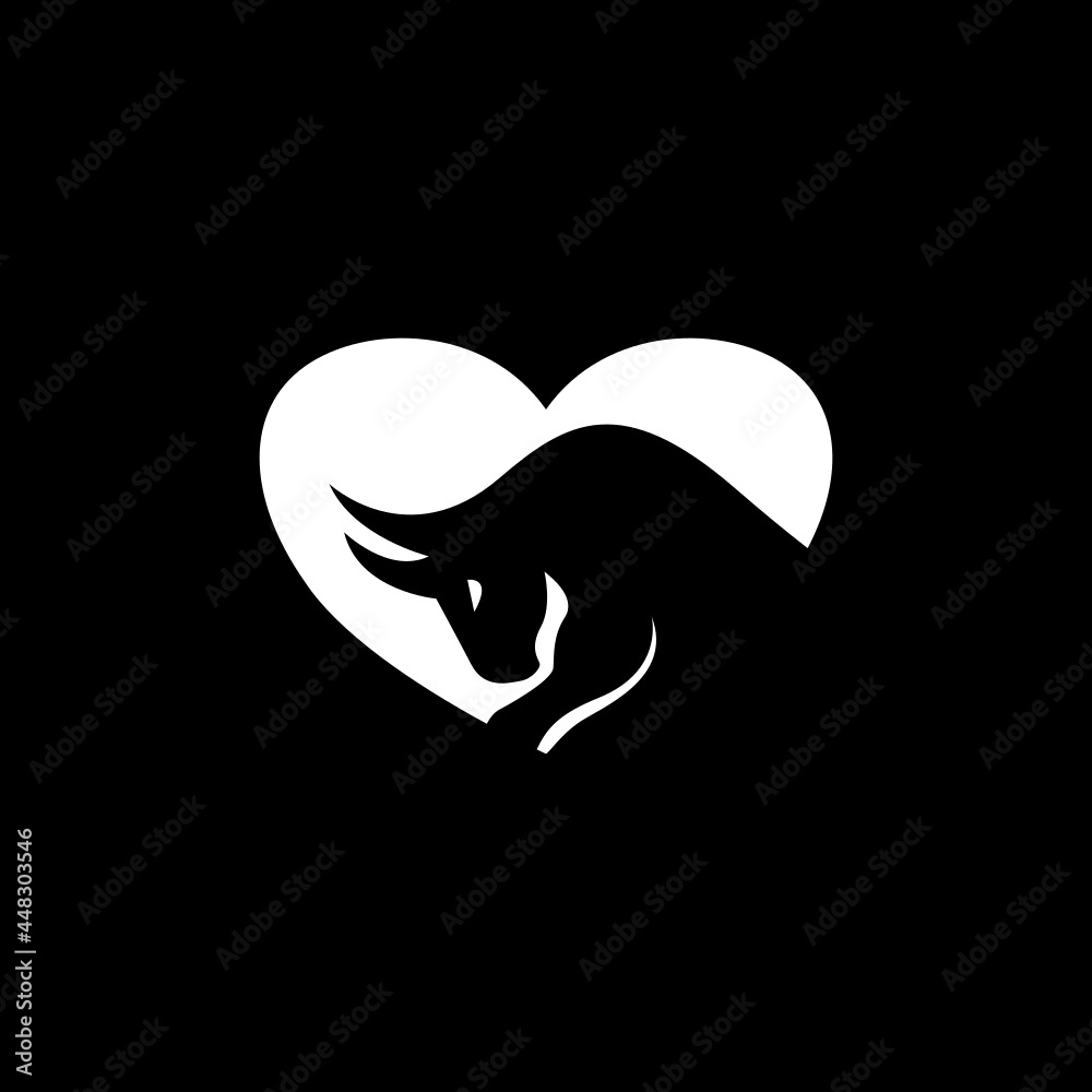 bull logo with love symbol vector template bull logo with love symbol vector template