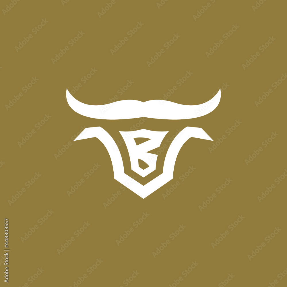 bull head logo with letter B in it bull head logo with letter B in it