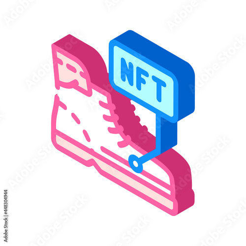 virtual blockchain-based sneakers isometric icon vector. virtual blockchain-based sneakers sign. isolated symbol illustration