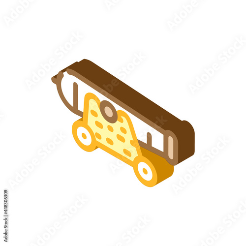 cannon pirate isometric icon vector. cannon pirate sign. isolated symbol illustration