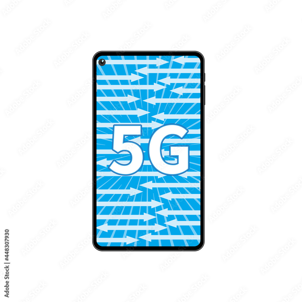 5Gの文字とスマートフォン 5Gの文字とスマートフォン