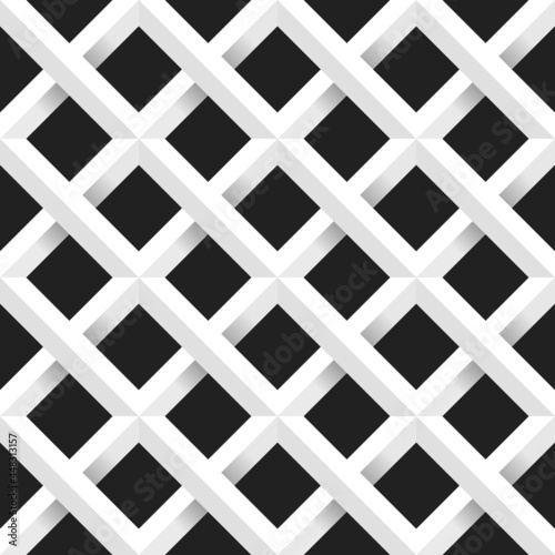 Vector seamless pattern, geometric background Black and white.