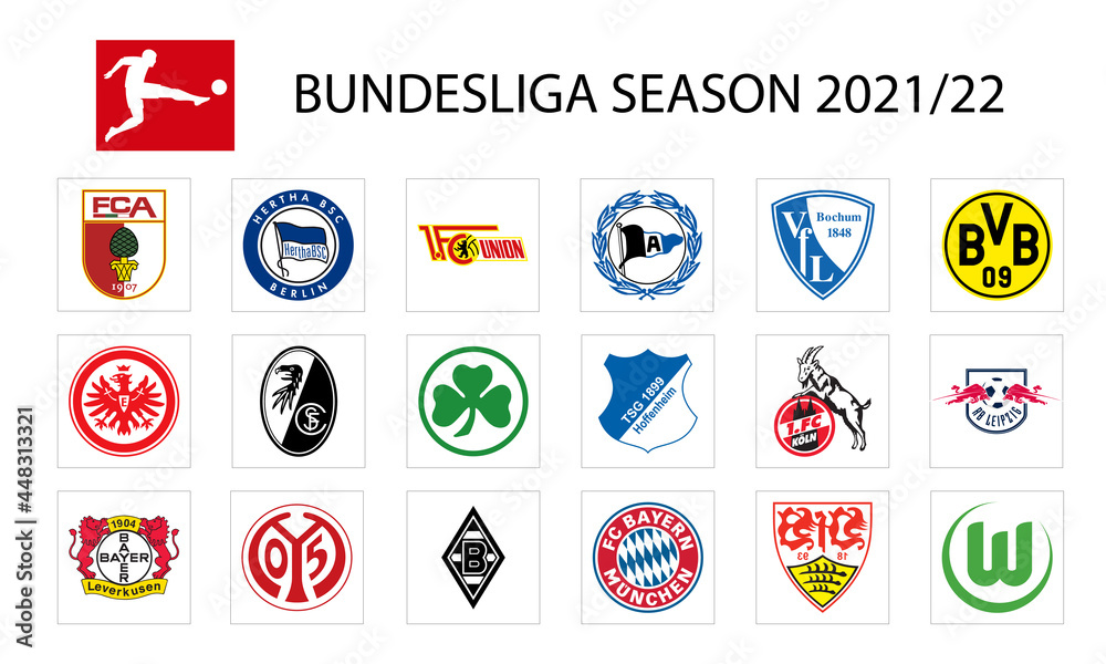 Germans Bundesliga teams competing in season 2021 - 2022 for